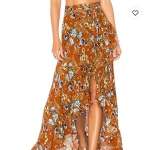 Blue Life gauze wrap maxi skirt